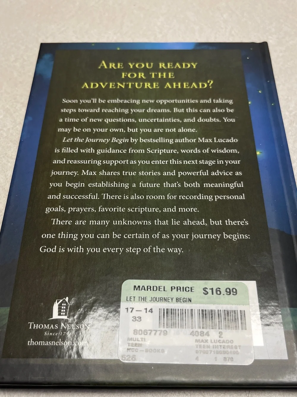 Max Lucado Let the Journey Begin Hardcover Christian Devotional Journal Book